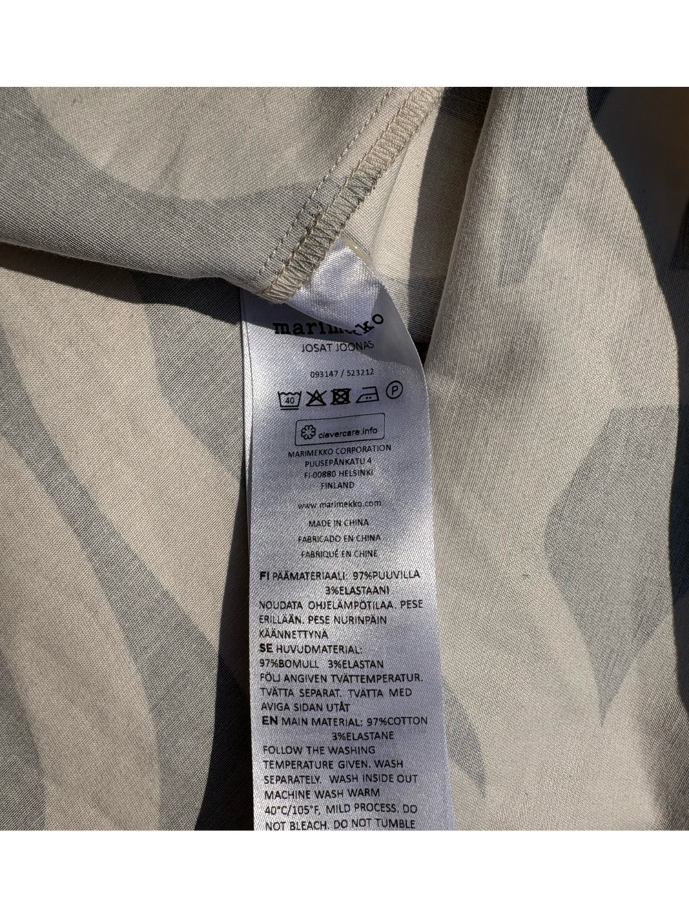 Marimekko Black and Cream Josat Joonas Graphic Button-Up Shirt - Picture 7 of 7